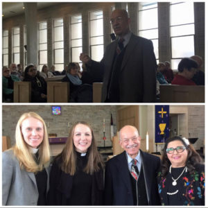 Pastor Sara Cutter of Zion Lutheran, Middletown, Oh and Pastor Michelle Terry (Middle) of Bethlehem Lutheran in Middletown pose with Dr. B. Salem Foad (Right) from the Islamic Center of Greater Cincinnati.