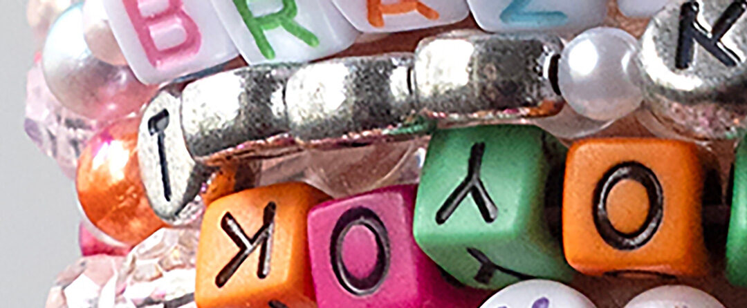 Selective,Focus.,Friendship,Bracelets,Made,Of,Handmade,Plastic,Beads.,Set